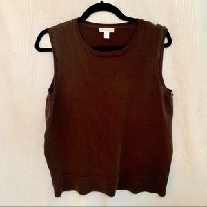 Charter club brown pullover vest shirt